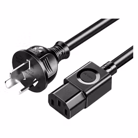 山泽国标电源线 电脑主机显示器三孔品字尾通用 电饭煲台式机箱打印机电源连接线 直插头1.8米DY-01