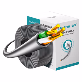 山泽(SAMZHE) 原装电话线【普通版0.4线芯】两对双绞四芯网线电话线305米DWX305