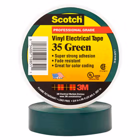 3M 35#特优型电气绝缘胶带,19mmX20m,绿色；80610834048