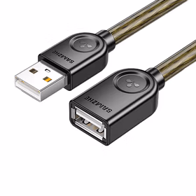 山泽(SAMZHE) UK-H05USB2.0高速传输数据延长线透明黑0.5米