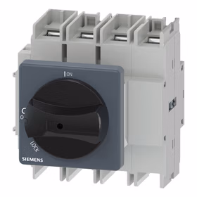 西门子 3LC1隔离开关, 63A, 3P+N, 1NO+1NC, 柜门安装, 直接操作手柄, 选择型, 黑色