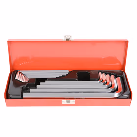 得力 工业级镜面加长平头内六角组套S2   14件套；DL233114G