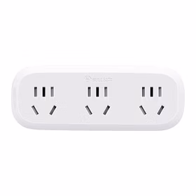 公牛 一转三转换插头 插座电源转换器一字型 无开关 10A 250V；GN-9330