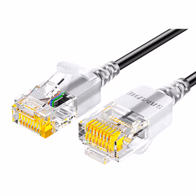 山泽(SAMZHE)SZH-6005超六类细径无氧铜网络跳线8芯双绞高速网线0.5米黑色纤细网线