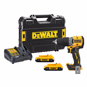 得伟  20V双锂电无刷紧凑电钻（两电一充）DCD800D2T