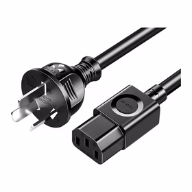 山泽(SAMZHE) 电脑主机国标电源线品字尾三孔电源连接线适用电脑主机显示器直插1米DY-09