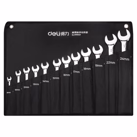 得力 镜面两用扳手套装   8-24MM；DL130012T