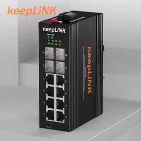 keepLINK KP-9000-65-4GX8TX-SFP 工业交换机4光8电非管理型导轨式