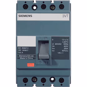 西门子 塑壳断路器 极数3P 额定电流63A 额定极限分断能力25kA 脱扣器类型TMF；3VT81061AA030CA0