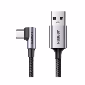 绿联UGREEN USB2.0转Type-C弯头铝壳数据线 50941 1米/根