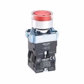 德力西电气 按钮开关；LAY5s-BW3 红 AC/DC 220V 1NO+1NC(标准带灯平钮)抗扰