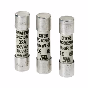 西门子 SITOR-柱状保险丝,10x38mm,8A,aR,UnAC：600V,Un直流：700V,DC符合UL；3NC1008