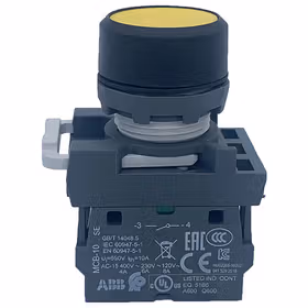 ABB MP1平钮复位型按钮,黄色；MP1-41Y-11