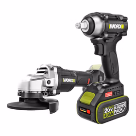 威克士20V无刷电动扳手WE272(4.0双电)风炮+锂电角磨机WU805.9工具套装