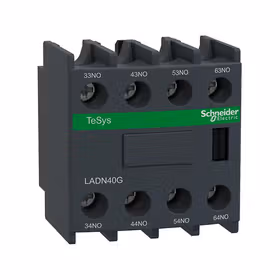施耐德电气 TeSys接触器辅助触点模块，4NO+0NC；LADN40G