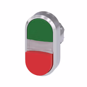 西门子 有照明的双按钮,22mm,圆形,金属,高光,绿色,红色,按钮,平和高；3SU10513BB420AA0
