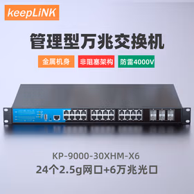 keepLINK KP-9000-30XHM-X6 管理型2.5g交换机6万兆光24个2.5G电强三层