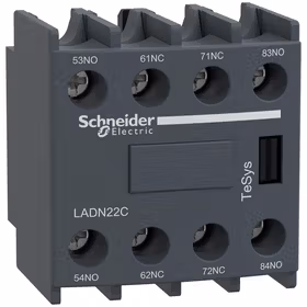 施耐德电气 TeSys接触器辅助触点模块,2NO 2NC；LADN22C
