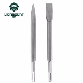 雷蒙圆柄四坑14mm尖凿扁凿套装两坑两槽电锤电镐凿头墙壁混凝土开槽