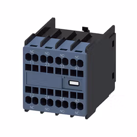 西门子 辅助开关正面,2NO+2NC电流路径1NO,1NC,1NC,1NO用于3RH2和3RT2笼卡式连接；3RH29162FA22