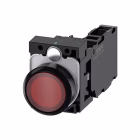 西门子 发光按钮,22mm,圆形,塑料,红色,按钮,平,键控式,1NO+1NC,AC230V,螺栓型端子连接,带激光标记；3SU11060AB201FA0ZY10