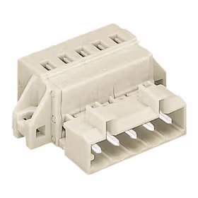 万可(WAGO) 1线针型连接器,100%防插错保护,夹持槽,2.5mm,焊针间距5mm,10极,浅灰；721-610/019-000