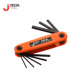 捷科(jetech) 8支套装平头黑色折叠式内六角扳手2-8mm；FD-8