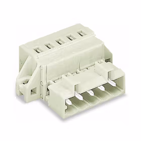 万可(WAGO) 1线针型连接器,100%防插错保护,夹持槽,2.5mm,焊针间距5mm,7极,浅灰；721-607/019-000