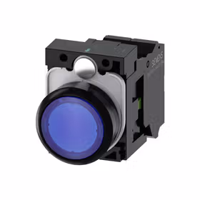 西门子 发光按钮,22mm,圆形,塑料,蓝色,按钮,平,键控式,1S,AC/DC24V,弹簧型端子连接,带激光标记；3SU11020AB503BA0ZY11