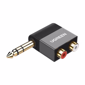 绿联UGREEN 6.35mm公转2RCA红白母音频转换头 40846