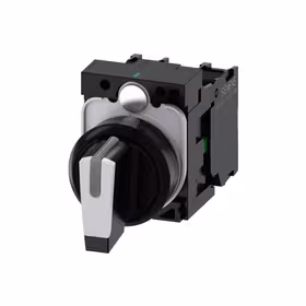 西门子 转换开关,22mm,圆形,塑料,白色,旋钮开关,短柄,3个开关位置,锁定,1S,1S,螺栓型端子连接,带激光标记；3SU11002BL601NA0ZY19