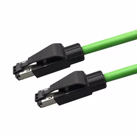 Hellolink 工业双屏蔽4芯网线,绿色,2*2*22AWG,抗震动场合使用,5m,PROFINET/EtherCAT；RJ45-RJ45-4P5M-G