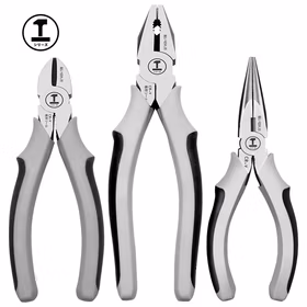 绿林钳子三件套装老虎钢丝钳尖嘴钳斜口斜嘴钳省力夹持电工工具虎口钳