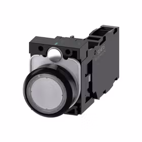 西门子 发光按钮,22mm,圆形,塑料,透明,按钮,平,键控式,1NO+1NC,AC110V,螺栓型端子连接,带激光标记；3SU11030AB701FA0ZY13