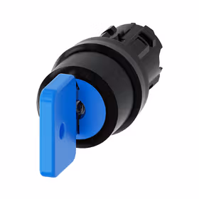 西门子 钥匙开关O.M.R,22mm,塑料,锁芯型号73038,蓝色,附带2把钥匙,3个开关位置,左侧定位销定位,右侧键控式,拔出钥匙O；3SU10004GN010AA0