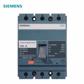 西门子 塑壳断路器 极数3P 额定电流63A 额定极限分断能力25kA 脱扣器类型TMF；3VT100 N63 TMF F/3P