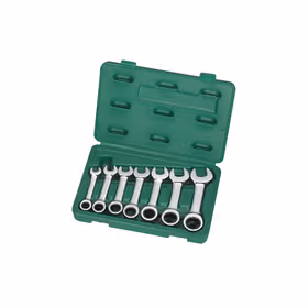 世达 7件全抛光两用短快扳梅花开口两用扳手组套10~19mm；09034