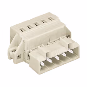 万可(WAGO) 1线针型连接器,100%防插错保护,夹持槽,2.5mm,焊针间距5mm,5极,浅灰；721-605/019-000