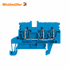 魏德米勒 直通型接线端子,弹片联接,2.5mm,800V,24A,蓝色；ZDU 2.5N/3AN BL