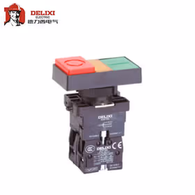 德力西电气 按钮开关头部,绿-红色；LAY5s-EW8 一平一高 钮头 (经济型带灯双头