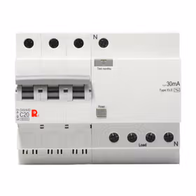 常熟开关 带剩余电流保护小型断路器 63A 3P+N D 6kA 30mA；CH3LN-63D63/3N/030E