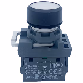 ABB MP1平钮复位型按钮,白色；MP1-41W-11