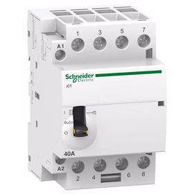 施耐德电气 接触器,带手动控制功能的接触器 iCT 4NO 220~240V 40A；A9C21844