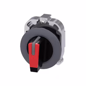 西门子 转换开关,30mm,圆形,金属,亚光,红色,旋钮开关,短柄,正面固定环,用于扁安装3个开关位置,键控式,；3SU10622DM200AA0