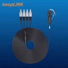 keepLINK  KP-8HF-3M  单模8芯野战光缆转接线 基站拉远通信野外应急抢修3米航空头转FC