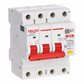 德力西电气 小型漏电保护断路器 DZ47sLES 上进线 3P+N(N极直通) C型 25A ；DZ47SLES6C25