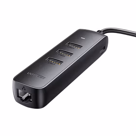 绿联UGREEN USB2.0网卡集线器 20984 黑色