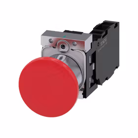 西门子 蘑菇形按钮,22mm,金属,高光,红色,40mm,锁定,拉动解锁,1NO+1NC,螺栓型端子连接；3SU11501BA201FA0