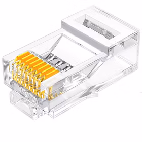 山泽 FK-6100 六类千兆工程专用水晶头镀金RJ45水晶头CAT6类8芯8P8C网络线接头100个/盒