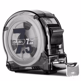 得力 钢卷尺透明壳   7.5mx25mm；DL277525T